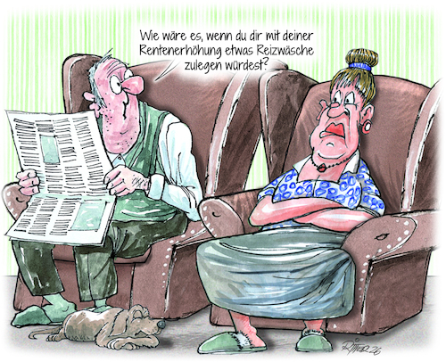 Cartoon: Rentenerhöhung (medium) by Ritter-Cartoons tagged rentenerhöhung,rentenerhöhung
