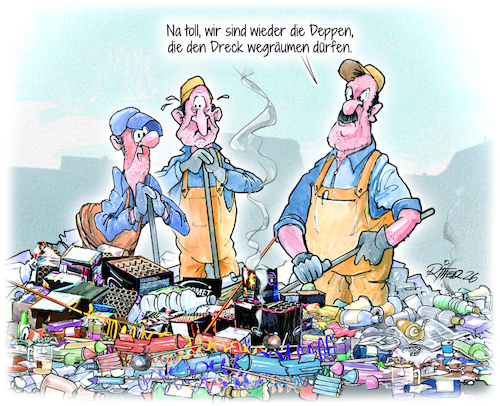 Cartoon: Silvestermüll (medium) by Ritter-Cartoons tagged silvestermüll,berthold,ritter,cartoons,pressekarikatur,karikaturen,pressezeichnung,silvestermüll,berthold,ritter,cartoons,pressekarikatur,karikaturen,pressezeichnung
