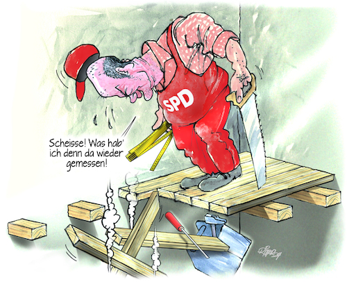 Cartoon: SPD-Heimwerker (medium) by Ritter-Cartoons tagged olaf,scholz,olaf,scholz