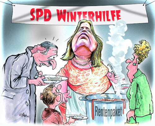 Cartoon: SPD Winterhilfe (medium) by Ritter-Cartoons tagged bärbel,bas,ritter,cartoons,pressekarikatur,berthold,karikaturen,pressezeichnung,bärbel,bas,ritter,cartoons,pressekarikatur,berthold,karikaturen,pressezeichnung