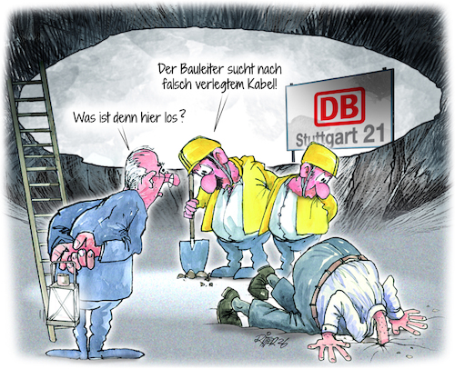 Cartoon: Stuttgart 21 (medium) by Ritter-Cartoons tagged stuttgart,21,kabelsuche,pressekarikaturen,und,cartoons,von,berthold,ritter,facebook,seite,ritterkarikaturen,stuttgart,21,kabelsuche,pressekarikaturen,und,cartoons,von,berthold,ritter,facebook,seite,ritterkarikaturen