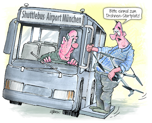 Cartoon: Trittbrettfahrer (medium) by Ritter-Cartoons tagged drohnenalarm,drohnen,trittbrettfahrer,drohnenalarm,drohnen,trittbrettfahrer