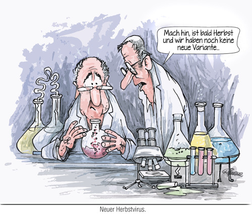 Cartoon: Virenfoscher (medium) by Ritter-Cartoons tagged die,zeit,drängt