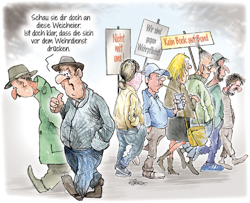 Cartoon: Wehrdienst Demo (medium) by Ritter-Cartoons tagged wehrdienst,berthold,ritter,cartoons,pressekarikatur,karikaturen,pressezeichnung,wehrdienst,berthold,ritter,cartoons,pressekarikatur,karikaturen,pressezeichnung