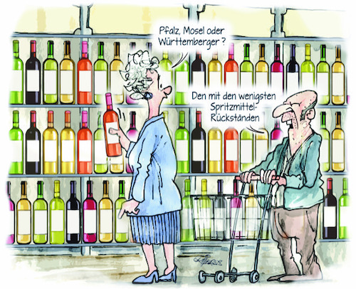 Cartoon: Wein (medium) by Ritter-Cartoons tagged spritzmittelrückstände,wein