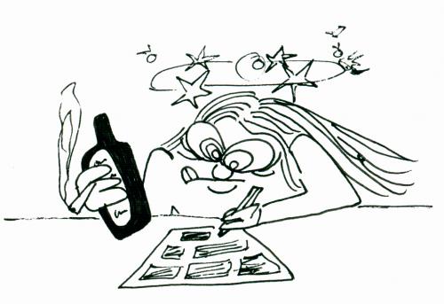 Cartoon: Künslerin bei der Arbeit (medium) by armella tagged comic,künstler