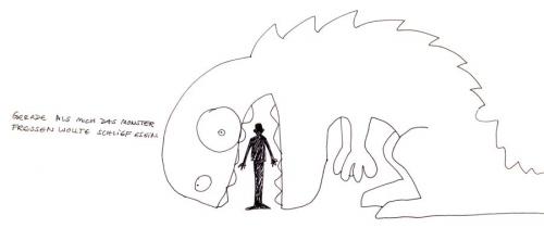 Cartoon: monster (medium) by armella tagged monster,einschafen,schlaf,fressen