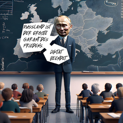 Cartoon: Der lupenreine Demokrat (medium) by MorituruS tagged putin,russland,bedingungen,ukraine,schweiz,friedenskonferenz,verhandlungsgrundlage,friedensprozess,krieg,cartoon,karikatur,moriturus