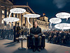 Cartoon: Großer Schnarchzapfenstreich! (small) by MorituruS tagged regierungswechsel,zapfenstreich,olaf,scholz,spd,sozialdemokrat,bundestag,verabschiedung,bundeswehr,militärische,ehrung,zeremonie,stabsmusikkorps,verteidigungsministerium,cartoon,karikatur,moriturus