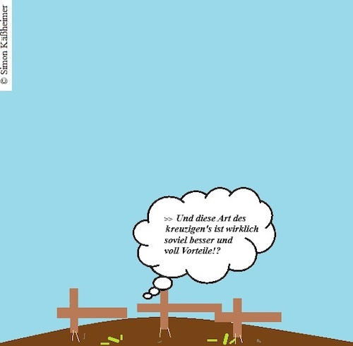 Cartoon: Kreuzigung (medium) by Flymon tagged cross,brian,kreuz