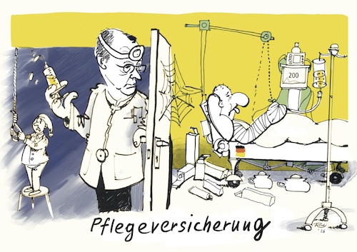 Cartoon: Pflegeversicherung (medium) by Rudissketchbook tagged pflegeversicherung,reform,kritik,zukunft,alter,sozialhilfe