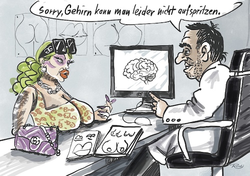 Cartoon: Schönheitsoperation (medium) by Rudissketchbook tagged schönheitsideal