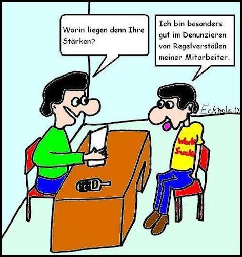 Cartoon: Das Bewerbungsgespräch... (medium) by Sven1978 tagged bewerbungsgespräch,männer,gesellschaft,job,arbeitsplatz,denunziant,verräter