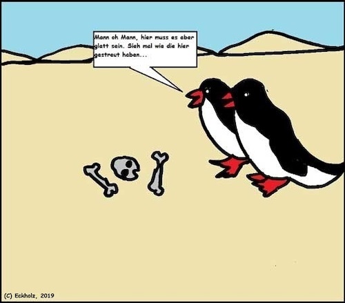 Cartoon: Glatt... (medium) by Sven1978 tagged glatt,glatteis,wüste,pinguine