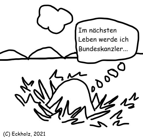Cartoon: Im nächsten Leben... (medium) by Sven1978 tagged bundeskanzler,stein,gedanken