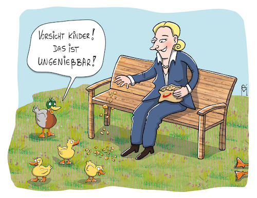 Cartoon: Alice Weidel (medium) by Rebecca-Meyer tagged alice,weidel,afd,enten,kinder,füttern,ungenießbar,frau,auf,bank,stock,wiese,vergiftete,atmosphäre,gift,politik,kontroversen,debatte,gesellschaft,meinungsfreiheit,demokratie,wahlen,parteien,rechtspopulismus,parlament,diskussion,medien,nachrichten,satire,karikatur,zeichnung,illustration,kritik,meinung,gesellschaftskritik,widerspruch,protest,demonstration,öffentlichkeit,bürger,alice,weidel,afd,enten,kinder,füttern,ungenießbar,frau,auf,bank,stock,wiese,vergiftete,atmosphäre,gift,politik,kontroversen,debatte,gesellschaft,meinungsfreiheit,demokratie,wahlen,parteien,rechtspopulismus,parlament,diskussion,medien,nachrichten,satire,karikatur,zeichnung,illustration,kritik,meinung,gesellschaftskritik,widerspruch,protest,demonstration,öffentlichkeit,bürger