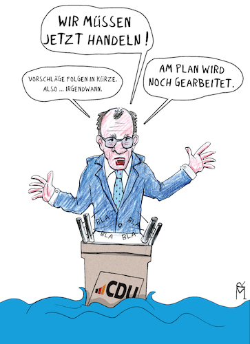 Cartoon: Letzte Worte (medium) by Rebecca-Meyer tagged merz,afd,mecklenburg,vorpommern,berlin,wahlen,landtagswahl,wahlkampf,bundestag,bundespolitik,rednerpult,sprechblasen,ankündigung,handlungsbedarf,regierung,opposition,debatte,pressekonferenz,mikrofone,satire,cartoon,politik,parteien,demokratie,koalition,strategie,verantwortung,reformen,wahlplakat,öffentliche,rede,zeitgewinn,merz,afd,mecklenburg,vorpommern,berlin,wahlen,landtagswahl,wahlkampf,bundestag,bundespolitik,rednerpult,sprechblasen,ankündigung,handlungsbedarf,regierung,opposition,debatte,pressekonferenz,mikrofone,satire,cartoon,politik,parteien,demokratie,koalition,strategie,verantwortung,reformen,wahlplakat,öffentliche,rede,zeitgewinn