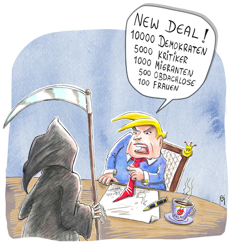 Cartoon: New Deal (medium) by Rebecca-Meyer tagged trump,donald,rache,feindsesliste,kritiker,presse,journalisten,vizepräsidentin,kamala,harris,amtsantritt,trumps,amerika,weißes,haus,washington,der,tod,new,deal,feinde,von,innen,politische,massive,bösartige,korrupte,radikale,linke,maschine,impeachment,sexueller,nötigung,und,verleumdung,vereidigung,us,präsident,verfahren,trump,donald,rache,feindsesliste,kritiker,presse,journalisten,vizepräsidentin,kamala,harris,amtsantritt,trumps,amerika,weißes,haus,washington,der,tod,new,deal,feinde,von,innen,politische,massive,bösartige,korrupte,radikale,linke,maschine,impeachment,sexueller,nötigung,und,verleumdung,vereidigung,us,präsident,verfahren