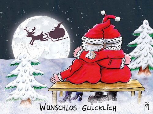 Cartoon: Wunschlos Glücklich (medium) by Rebecca-Meyer tagged weihnachtsmann,weihnachtsfrau,pärchen,parkbank,rückenansicht,nacht,winter,mond,mondlicht,schnee,verschneite,landschaft,ruhe,romantik,rentier,schlitten,hintergrund,kälte,geborgenheit,weihnachtsstimmung,weihnachtsmann,weihnachtsfrau,pärchen,parkbank,rückenansicht,nacht,winter,mond,mondlicht,schnee,verschneite,landschaft,ruhe,romantik,rentier,schlitten,hintergrund,kälte,geborgenheit,weihnachtsstimmung