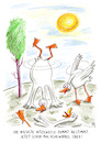 Cartoon: Hitzewelle (small) by Rebecca-Meyer tagged cartoon,gänse,gans,hitzewelle,sommer,hitze,abkühlung,kühlstellung,kühlkreisel,humor,cartoonhumor,illustration,zeichnung,comic,lustig,satire,alltag,natur,tiercartoon,tierhumor,fächern,handstand,rotation,sonnenschein,rebeccameyer