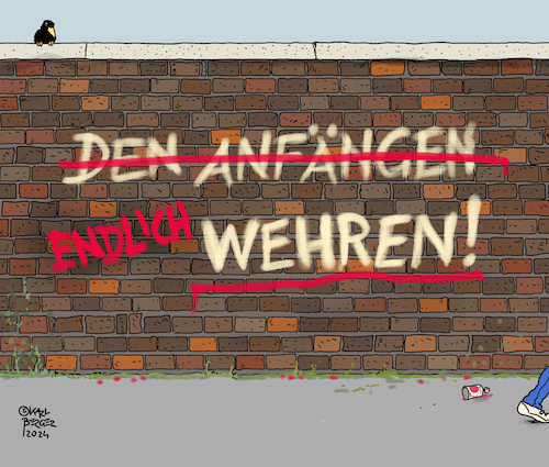 Cartoon: Endlich wehren! (medium) by Karl Berger tagged faschismus,demokratie,rechtsextremismus,nationalismus,rassismus,afd,fpö,faschismus,demokratie,rechtsextremismus,nationalismus,rassismus,afd,fpö