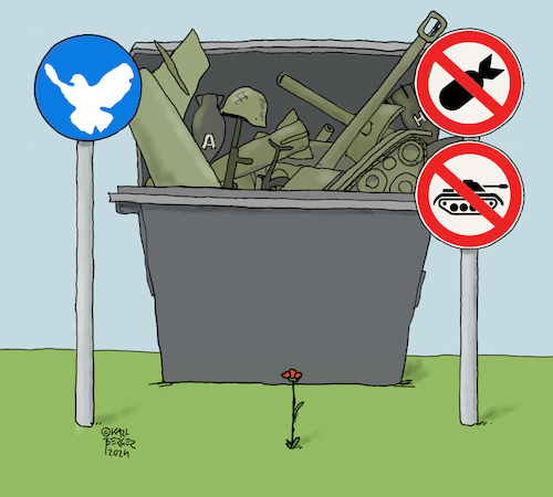 Cartoon: Frieden (medium) by Karl Berger tagged frieden,krieg,waffen,frieden,krieg,waffen