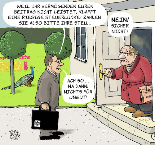 Cartoon: Nichts für ungut (medium) by Karl Berger tagged steuer,milliardäre,reichensteuern,steuer,milliardäre,reichensteuern