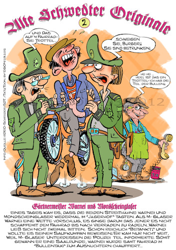 Cartoon: Alte Schwedter Originale III (medium) by Cartoon_EGON tagged stadtoriginale