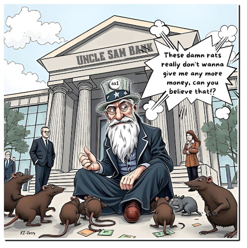 Cartoon: Bad Mood (medium) by A Human tagged moodys,bonität,usa,aaa,aa1,schulden,geld,dollar,downgrade,debt,kredit,credit,nobelpreis,friedensnobelpreis,uncle,sam,banken,moodys,bonität,usa,aaa,aa1,schulden,geld,dollar,downgrade,debt,kredit,credit,nobelpreis,friedensnobelpreis,uncle,sam