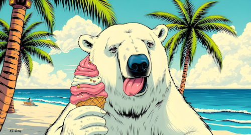 Cartoon: Der Eisbär (medium) by KI-Vossy tagged eisbär,eisbären,klimawandel,klimaschutz,polarbär,scholle,eis,eisscholle,raubtier,arktis,eisdecke,menschen,klima,klimakrise,eisbär,eisbären,klimawandel,klimaschutz,polarbär,scholle,eis,eisscholle,raubtier,arktis,eisdecke,menschen,klima,klimakrise