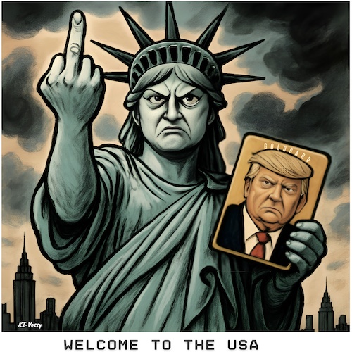 Cartoon: Golden Entrance Card (medium) by KI-Vossy tagged goldcard,usa,trump,potus,president,statue,liberty,us,governme,immigration,european,countries,national,security,million,dollar,gold,golden,entrance,card,regierung,einwanderung,länder,europa,nationale,sicherheit,vermögende,aufenthaltsrecht,aufenthalt,goldcard,usa,trump,potus,president,statue,liberty,us,governme,immigration,european,countries,national,security,million,dollar,gold,golden,entrance,card,regierung,einwanderung,länder,europa,nationale,sicherheit,vermögende,aufenthaltsrecht,aufenthalt