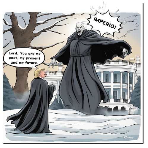 Cartoon: IMPERIO! (medium) by A Human tagged usa,wahlen,elections,trump,washington,whitehouse,voldemort,spirit,imperio,potter,donald,republicans,president,presidency,war,peace,usa,wahlen,elections,trump,washington,whitehouse,voldemort,spirit,imperio,potter,donald,republicans