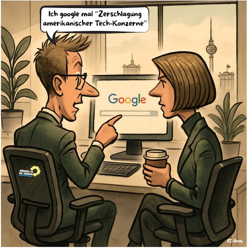 Cartoon: Zergoogeln (medium) by A Human tagged google,usa,zerschlagung,dma,meta,grüne,eu,europa,politiker,europapolitiker,regierung,bundesregierung,merz,kanzler,bundesganzler,digital,digitalwirtschaft,macht,übermacht,zoll,zölle,konzern,konzerne,musk,thiel,internet,freiheit,demokratie,demokratisch,tech,digitalkonzern,digitalkonzerne,google,usa,zerschlagung,dma,meta,grüne,eu,europa,politiker,europapolitiker,regierung,bundesregierung,merz,kanzler,bundesganzler,digital,digitalwirtschaft,macht,übermacht,zoll,zölle,konzern,konzerne,musk,thiel,internet,freiheit,demokratie,demokratisch,tech,digitalkonzern,digitalkonzerne