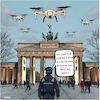 Cartoon: Drohnen statt Böller (small) by A Human tagged berlin,brandenburger,tor,böller,drohne,drohnen,brot,wegner,cdu,spd,zdf,jahreswechsel,silvester,silvestershow,senat,alternative,feuerwerk,silvesterfeuerwerk,drohnenshow,show,himmel,fördermittel,förderung,förderungen,winter,feiern,feier,feierlichkeiten,silvesterfeier,fest,feste
