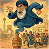 Cartoon: Iranian message in a bottle (small) by KI-Vossy tagged iran,ayatollah,mullah,khamenei,chamenei,russia,putin,genie,protest,protests,teheran,eu,comission,leyen,violence,trump,potus,military,strikes,flucht,fluchtpläne,ajatollah,proteste,russland,moskau,moscow,aktivisten,militär