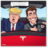 Cartoon: Tesla tax (small) by A Human tagged usa,trump,musk,ecars,tesla,tax,steuern,elektromobilität,aktien