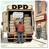 Cartoon: Wo ist mein Paket? (small) by A Human tagged bundesnetzagentur,pakete,post,briefe,paketdienstleister,dpd,dhl,hermes,ups,reklamationen,beschwerden,gls,deutschland,berlin,späti