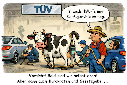Cartoon: Cow KAU (medium) by ArtyFicial tagged kühe,klimaneutral