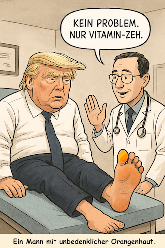 Cartoon: Mal nicht das Gesicht (medium) by ArtyFicial tagged usa,trump,präsident,president,orange