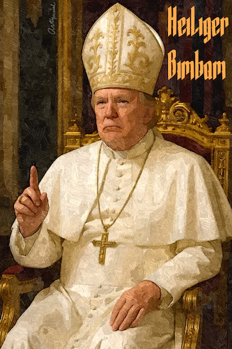 Cartoon: Trump ist der Heilige Bimbam (medium) by ArtyFicial tagged trump,papst,heilig,bimbamb