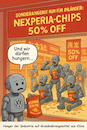 Cartoon: N-ew-experience (small) by ArtyFicial tagged china,nexperience,chips,basis,basic,einfach,waffe,export,handel,trade,autobauer,ware,notwendig,technologie,massenmarkt,abhängigkeit,globalisierung,lieferketten,interdependenzen,wirkungen,handelskrieg