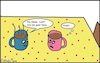 Cartoon: Prolet... (small) by Schwabbel tagged kaffee,heiss,prolet,anmache,macho,männlich,weiblich