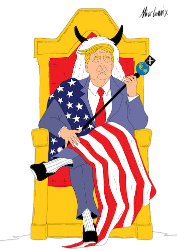 Cartoon: the king (medium) by Nicocomix tagged trump,president,usa,america,political,politics