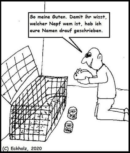 Cartoon: Kleintierfütterung... (medium) by Walross tagged kleintierfütterung,tiere,mensch,meerschweinchen,gesellschaft,tiernahrung,haustiere,liebe,tierliebe,tierhaltung,mann