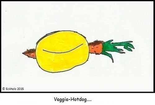 Cartoon: Veggie-Hotdog... (medium) by Walross tagged hotdog,möhre,karotte,vegetarier,veganer,veggie