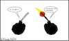 Cartoon: Wie gehts? (small) by Hobbyzeichner tagged bomben,befinden,gesellschaft,gesundheit