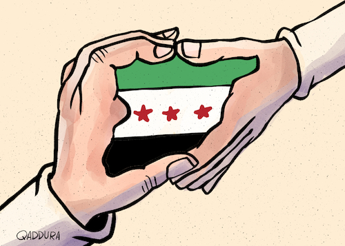 Cartoon: Syria is free (medium) by Ahmad Qaddura tagged syria