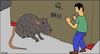 Cartoon: Die Riesenratte... (small) by Spacko tagged ratte,riesenratte,monster,untier,biest,mann,angst,horror,schrecken,grusel