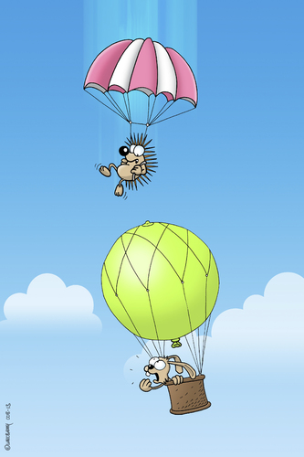 Cartoon: Überraschung von Oben (medium) by Rovey tagged überraschung,oben,unerwartet,heißluftballon,ballon,gasballon,fallschirm,igel,hase,fliegen,tiere,unglück,pech,drama,unfall,crash,himmel,luft,wolken,sky,fly,up,and,down,rabbit,hedgehog,parachute,hot,air,accident,clouds,surprise,überraschung,oben,unerwartet,heißluftballon,ballon,gasballon,fallschirm,igel,hase,fliegen,tiere,unglück,pech,drama,unfall,crash,himmel,luft,wolken,sky,fly,up,and,down,rabbit,hedgehog,parachute,hot,air,accident,clouds,surprise