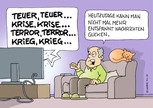 Cartoon: Unentspannte Welt (medium) by Rovey tagged nachrichten,opa,fernseher,katze,news,tv,wohnzimmer,unruhe,beunruhigend,katastrophen,weltgeschehen,krise,inflation,terror,krieg,meldungen,cartoon,illustration,unsicherheit,weltlage,nachrichten,opa,fernseher,katze,news,tv,wohnzimmer,unruhe,beunruhigend,katastrophen,weltgeschehen,krise,inflation,terror,krieg,meldungen,cartoon,illustration,unsicherheit,weltlage